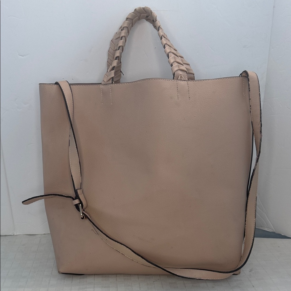 Blush Jules Kay Vegan Leather Women's Tote Shoulder Strap Handles